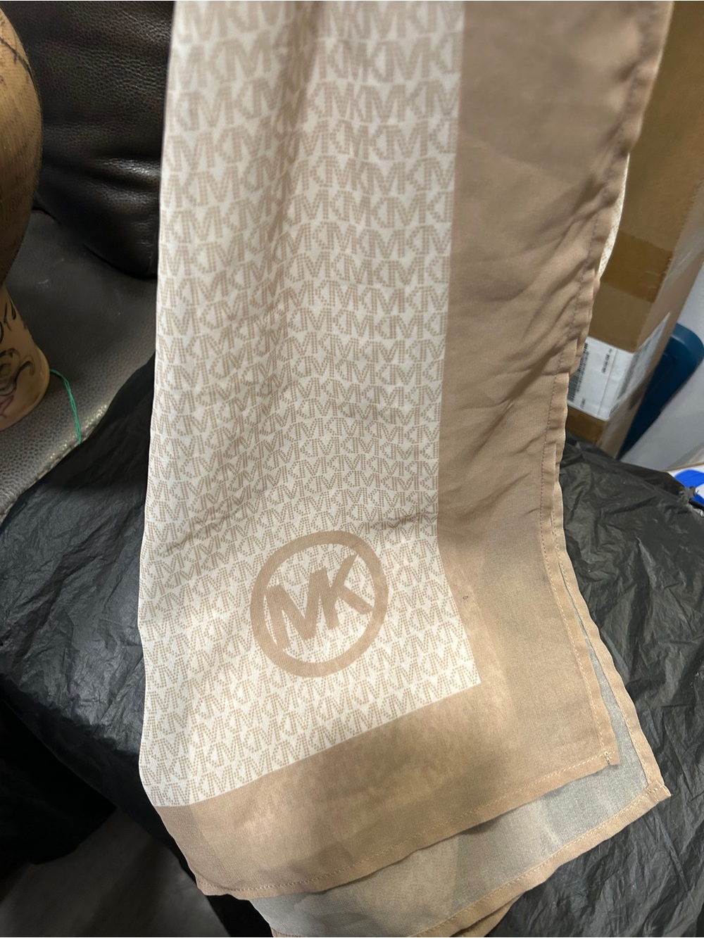 Michael Kors Beige Patterned Women's Scarf - Picture 8 of 10
